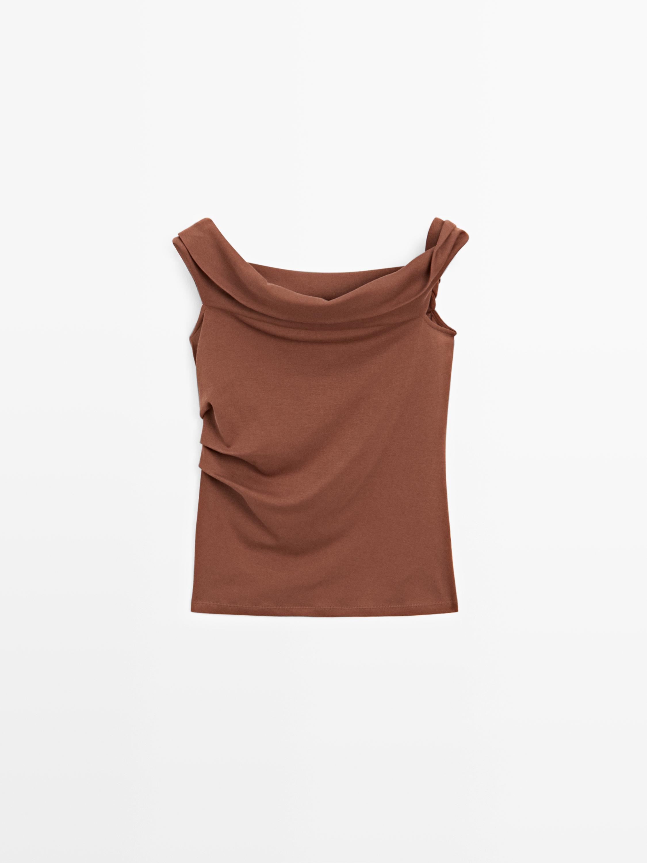 Draped top with knot detail